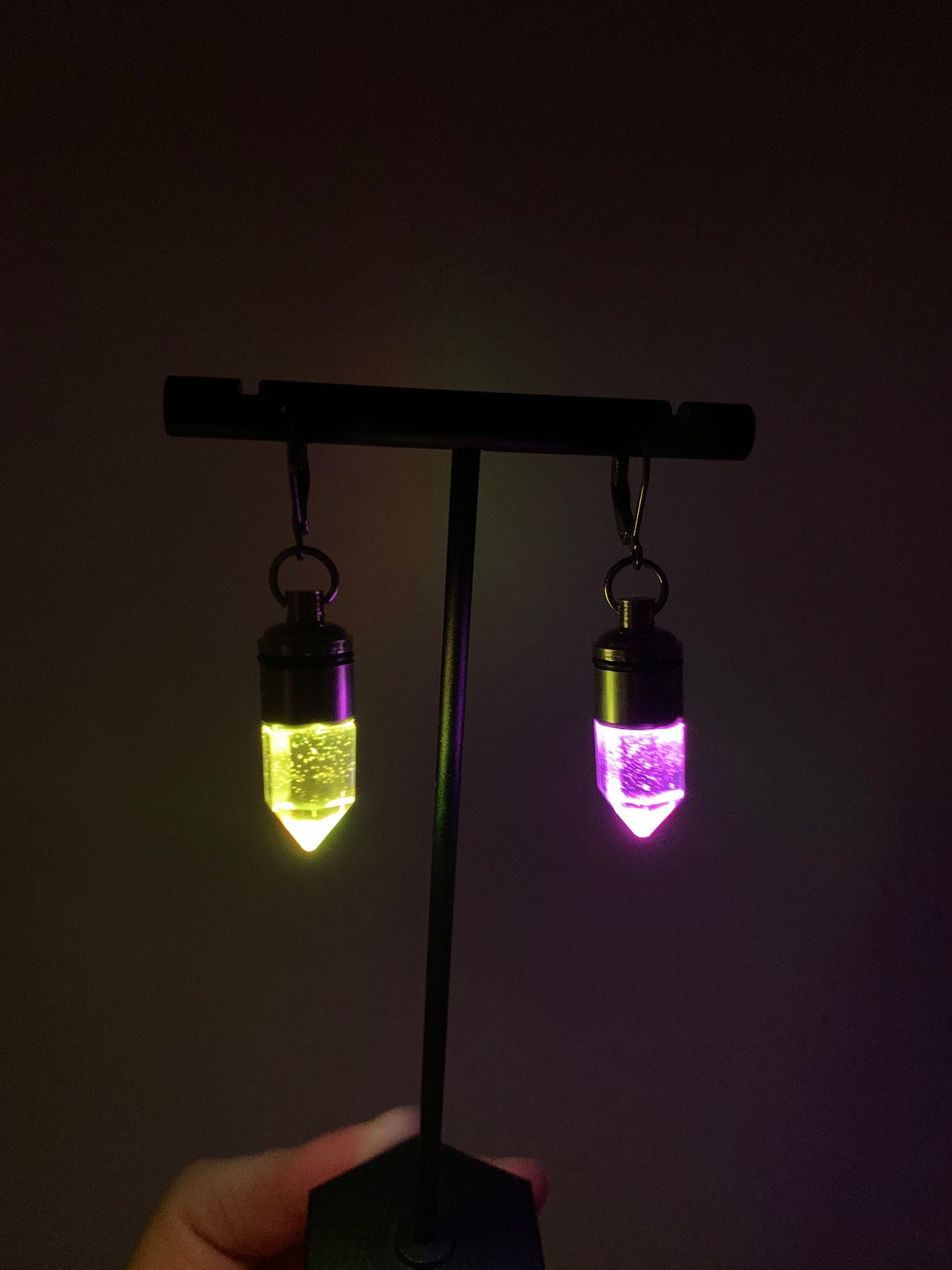 Rainbow Color Changing LED Crystal Earrings