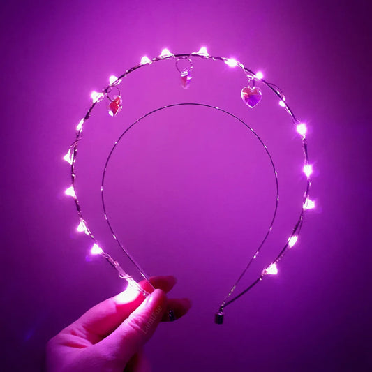 Heart Halo, LED with Crystal Hearts, Crown